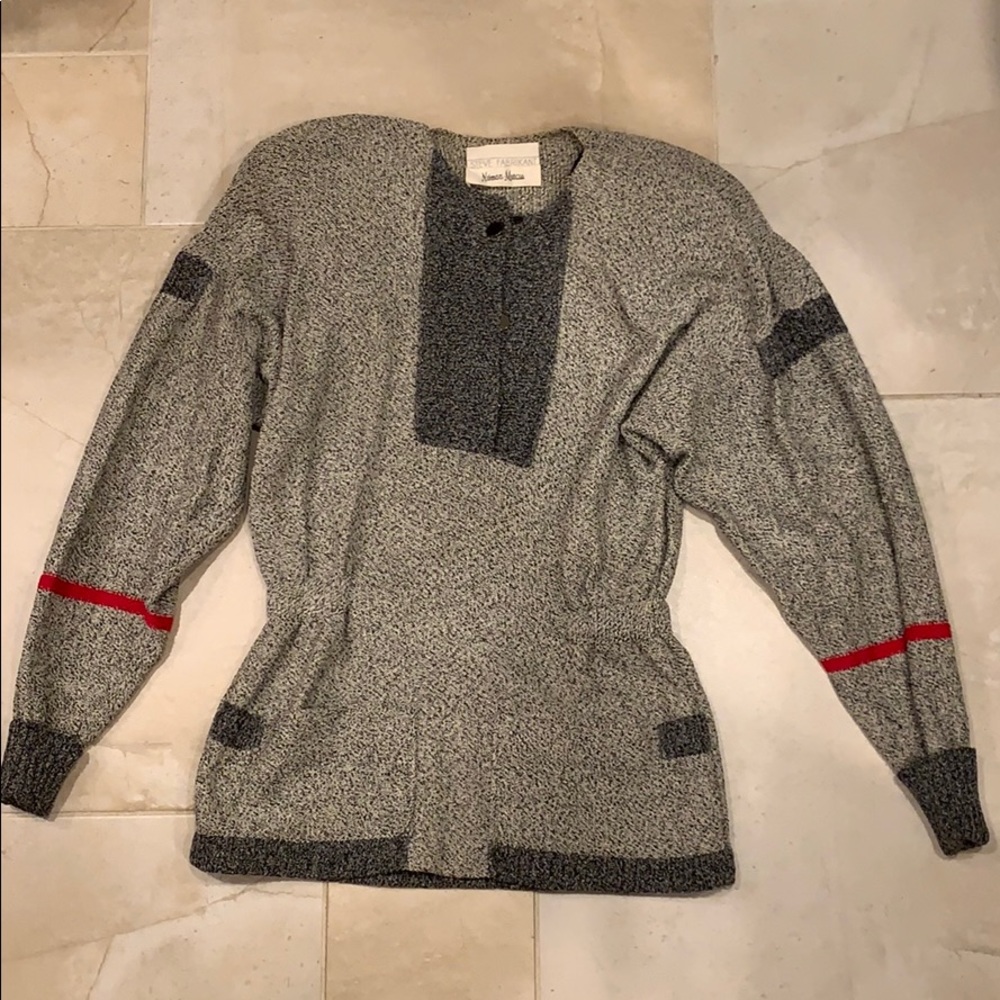 Gray tweed knit sweater